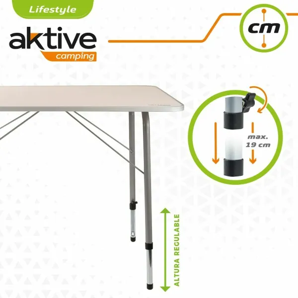 Stalas Aktive 80 x 60 cm Balta Sulankstomas Stovyklavimas
