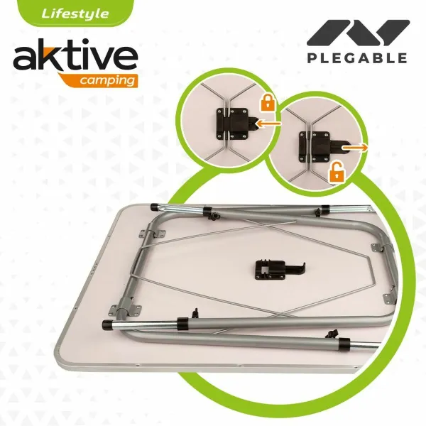 Stalas Aktive 80 x 60 cm Balta Sulankstomas Stovyklavimas