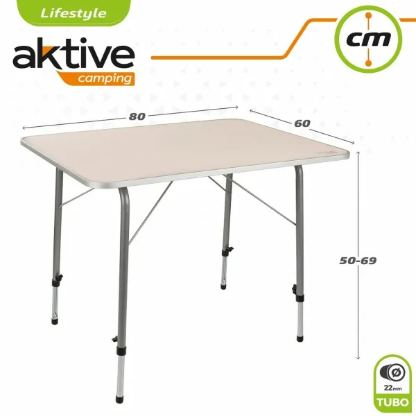 Stalas Aktive 80 x 60 cm Balta Sulankstomas Stovyklavimas