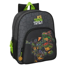 Mokyklinis krepšys Teenage Mutant Ninja Turtles Juoda Pilka 32 x 38 x 12 cm