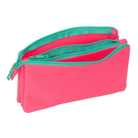 Triple Carry-all Nait Nait Rosa fluor Pink 22 x 12 x 3 cm