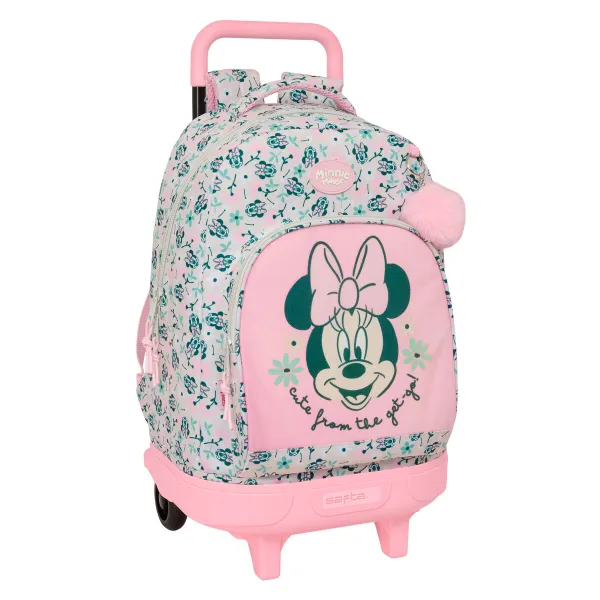 Mokyklinė kuprinė su ratukais Minnie Mouse Minty Rožinė 33 x 45 x 22 cm