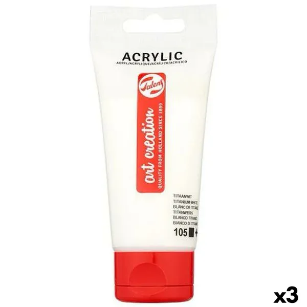 Akrila krāsa Talens Balts 75 ml (3 gb.)