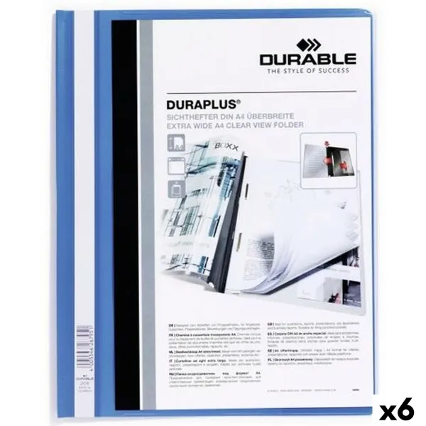 Папка Durable DURAPLUS Синий Прозрачный A4 25 Предметы (6 штук)