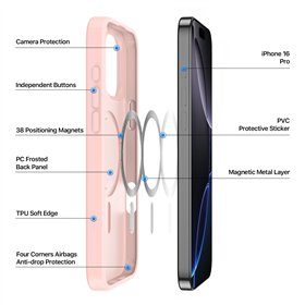 Dėklas Dux Ducis Yind Apple iPhone 16 Pro rožinis