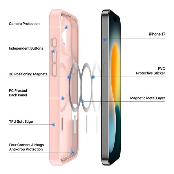 Case Dux Ducis Yind Apple iPhone 17 pink