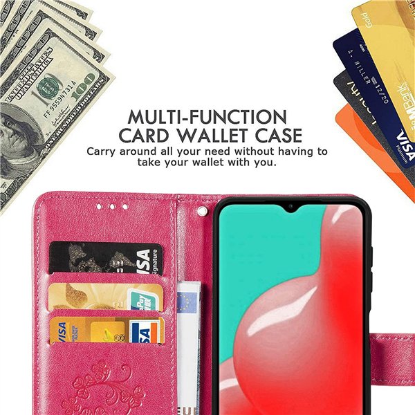 Case Flower Book Samsung A155 A15 4G/A156 A15 5G rose-red