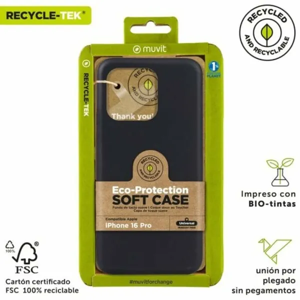 Pārvietojams Pārsegs Muvit iPhone 16 Pro Melns