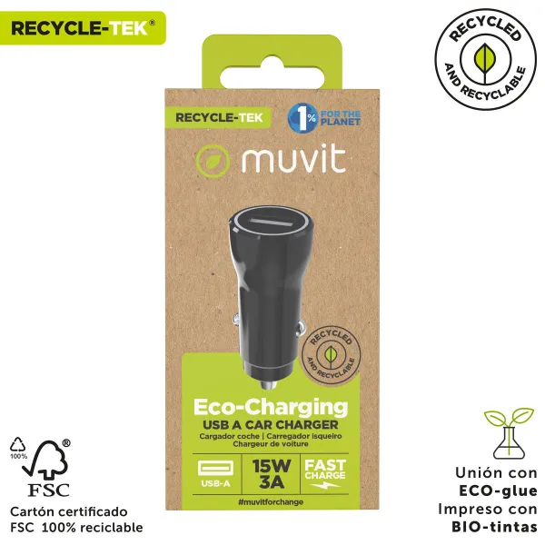 Car Charger Muvit Black 12 W