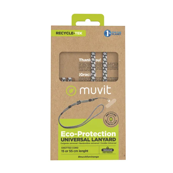 Mobile Phone Lanyard Muvit for Change Black White