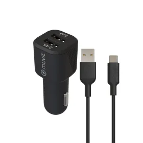 Car Charger Muvit for Change 1,2 m Black
