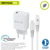 Wall Charger + USB-C Cable Muvit for Change White