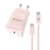 Wall Charger + USB-C Cable Muvit for Change  Glass GaN Pink