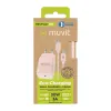 Wall Charger + USB-C Cable Muvit for Change  Glass GaN Pink