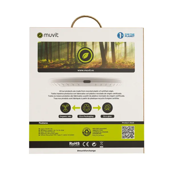 Cordless Charger Muvit for Change W114-R WHITE White