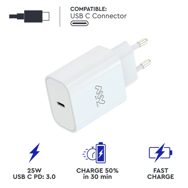 Sieninis įkroviklis Myway Balta 25 W