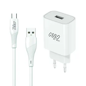 Wall Charger + USB A to USB-C Cable Myway White 12 W