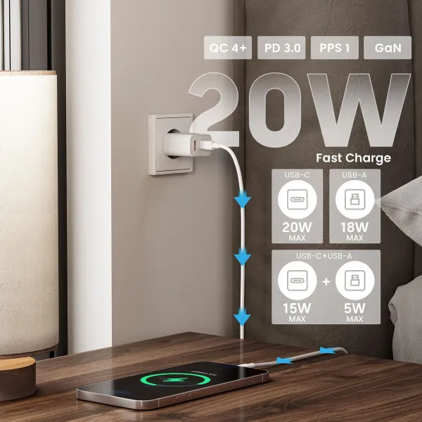 Wall Charger Ewent EW1318 White 20 W