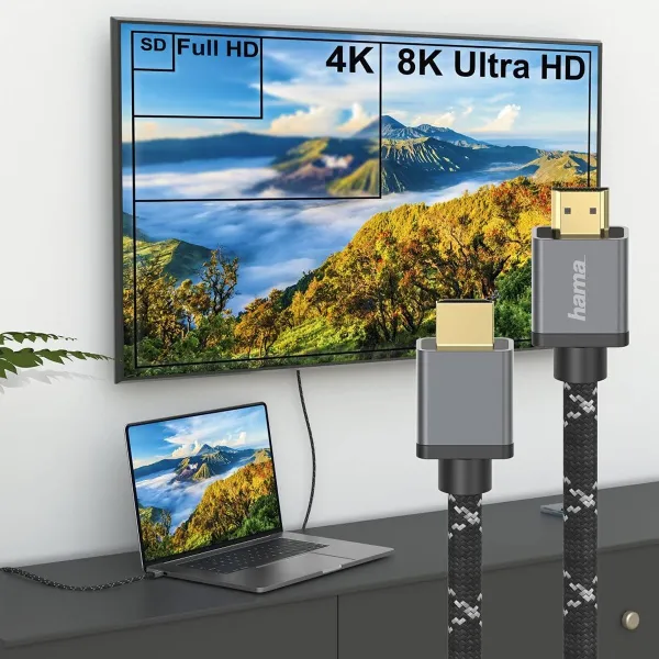 HDMI Cable Hama 00205240 Black Grey 3 m