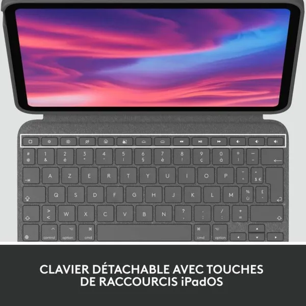 Bluetooth klaviatūra su atrama planšetei Logitech Combo Touch Pilka Prancūzų AZERTY