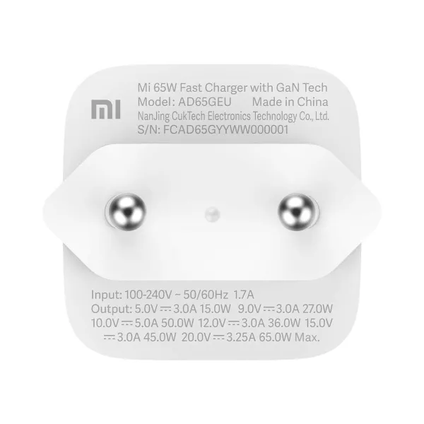 Adapteris Xiaomi BHR5515GL Balta 65 W