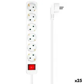 Strāvas virtene - 6 ligzdas ar Slēdzi Aisens Balts (1,4 m) (25 gb.)