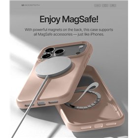 Case Mercury Pure Magsafe Silicon Case Apple iPhone 17 Pro Max pink sand