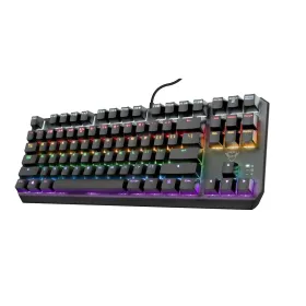 Žaidimų klaviatūra Trust 24407 Juoda Ispaniška Qwerty