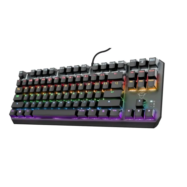 Žaidimų klaviatūra Trust 24407 Juoda Ispaniška Qwerty