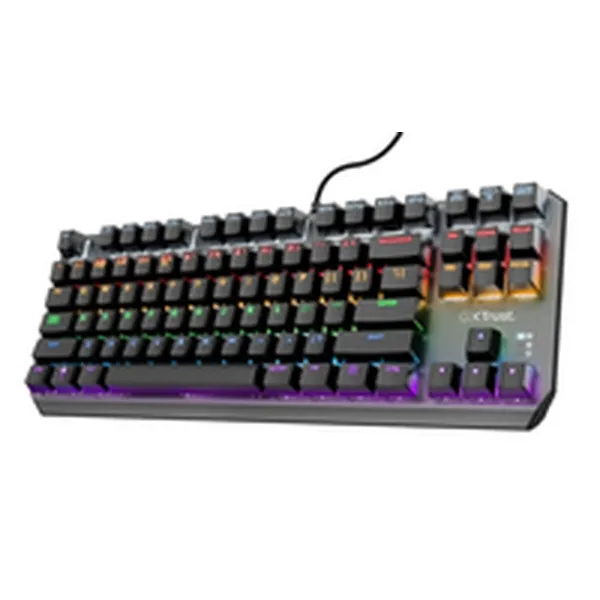 Žaidimų klaviatūra Trust 24407 Juoda Ispaniška Qwerty