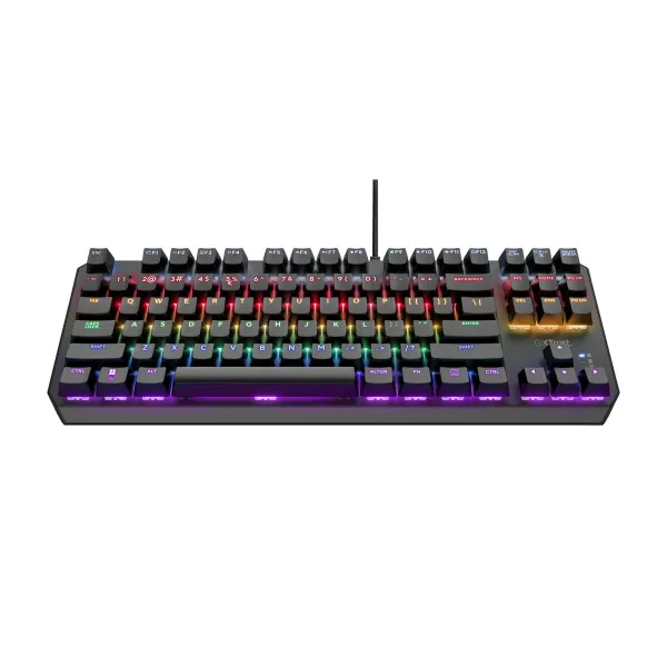 Žaidimų klaviatūra Trust 24407 Juoda Ispaniška Qwerty