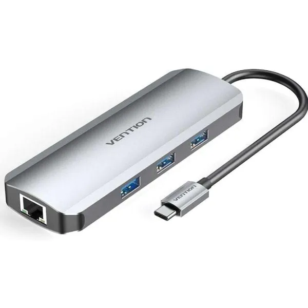 USB-keskitin Vention TOKHB 100 W Hopeinen