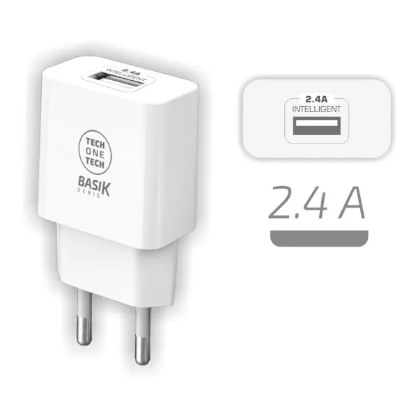 Sieninis įkroviklis Tech One Tech TEC2904 Balta