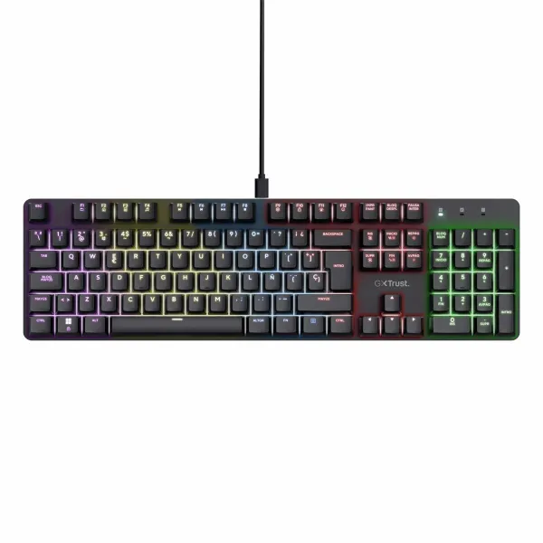 Žaidimų klaviatūra Trust 25682 Juoda Ispaniška Qwerty