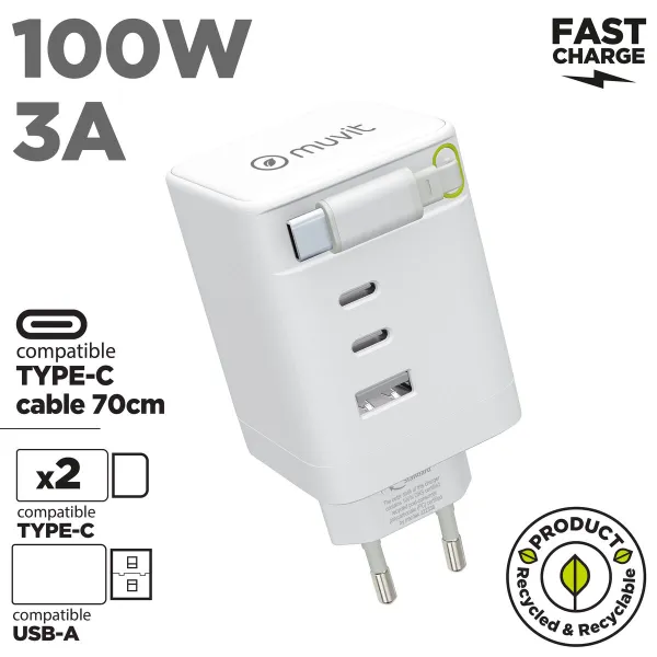 Wall Charger Muvit MCACC0050 100 W