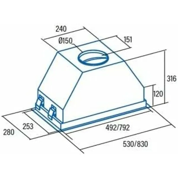 Conventional Hood Cata GCX83SD Grey