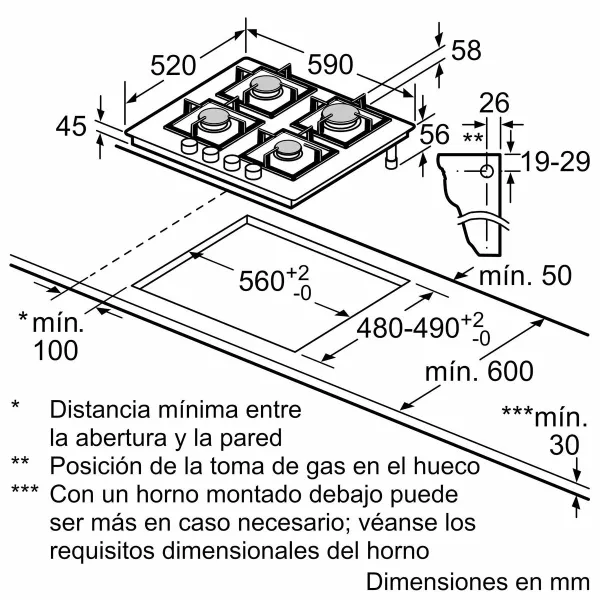 Gas Hob Balay 3ETG664RB