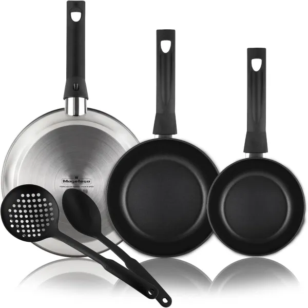 Pan Magefesa Silver Stainless steel Ø 24 cm Ø 20 cm Ø 28 cm 3 Pieces (3 Units)