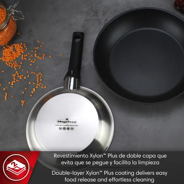 Pan Magefesa Silver Stainless steel Ø 24 cm Ø 20 cm Ø 28 cm 3 Pieces (3 Units)