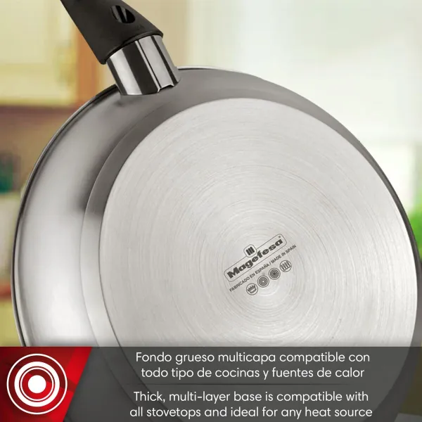 Pan Magefesa Silver Stainless steel Ø 24 cm Ø 20 cm Ø 28 cm 3 Pieces (3 Units)