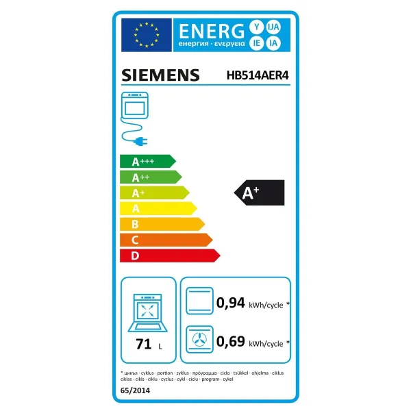 Oven Siemens HB514AER4 3600 W 71 L