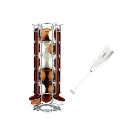 Kafijas Kapsulu Organizators Fackelmann Pelēks Nerūsējošais tērauds Plastmasa 3 X 11 X 32 CM 14 X 39 X 29 CM