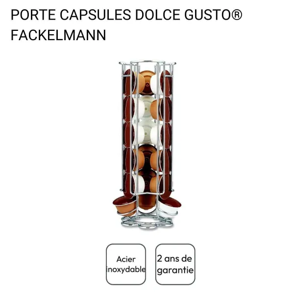 Coffee Capsule Organiser Fackelmann Grey Stainless steel Plastic 3 X 11 X 32 CM 14 X 39 X 29 CM