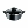 Panna Tefal FORCE BLACK 24C Melns Alumīnijs