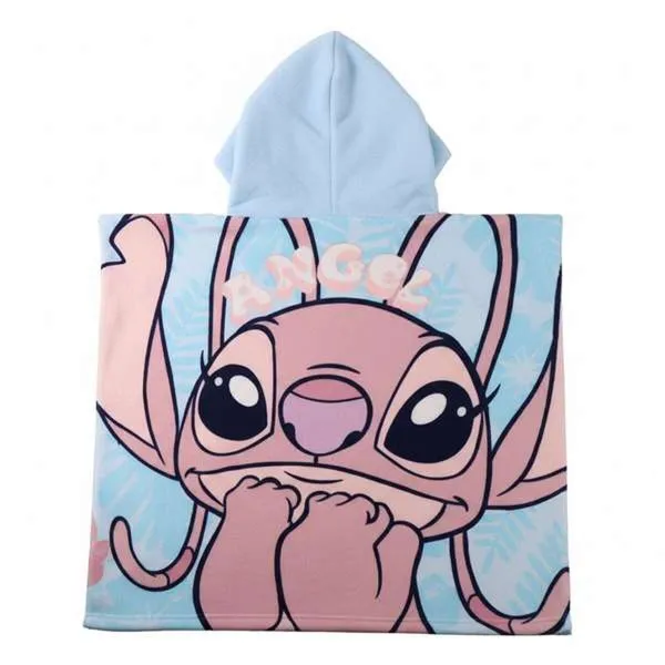 Poncho-Towel with Hood Stitch Blue 55 x 77 cm