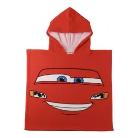 Apsiaustas - rankšluostis su gobtuvu Cars Raudona 55 x 77 cm