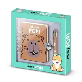Spiral Notebook with Pen Oh My Pop! Multicolour 24 x 23 x 2,5 cm A5