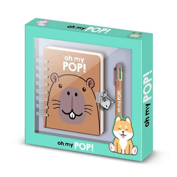 Spiral Notebook with Pen Oh My Pop! Multicolour 24 x 23 x 2,5 cm A5