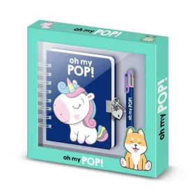 Spiral Notebook with Pen Oh My Pop! Multicolour 24 x 23 x 2,5 cm A5