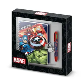 Spiral Notebook with Pen The Avengers Blue 24 x 23 x 2,5 cm A5